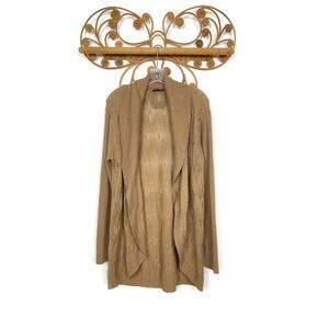 Eileen Fisher Brown knit open front cardigan *Flaws* M